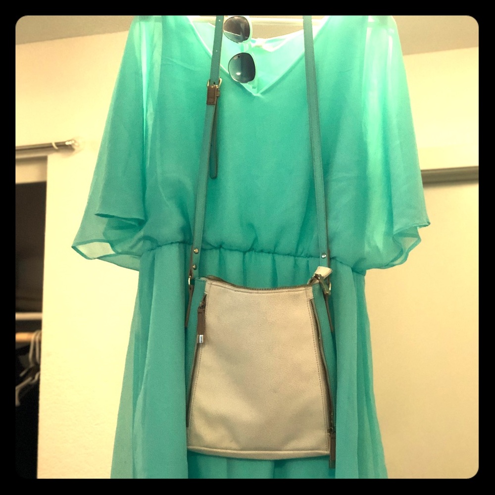 Turquoise Dress with matching purse & sunglasses